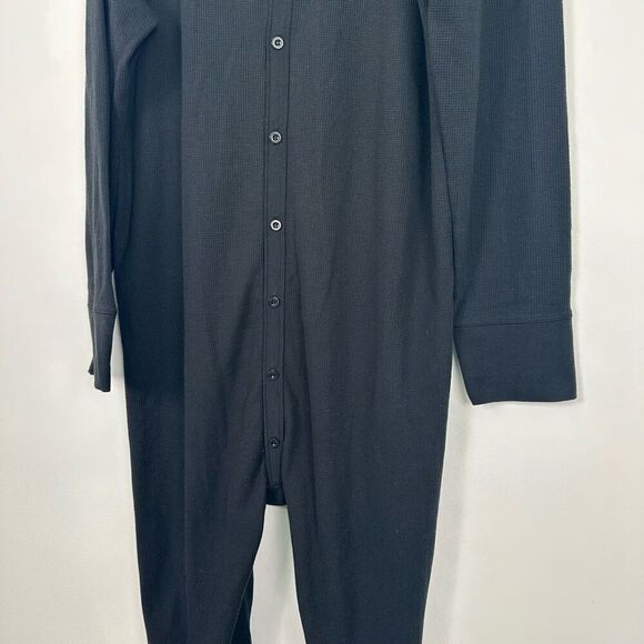 Noble Mount Men’s Black Waffle Knit Thermal Union Suit - Picture 7 of 10